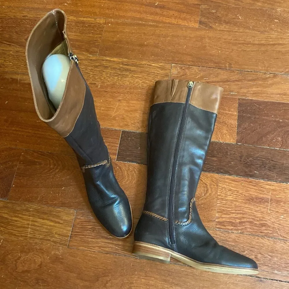 Jack Rogers Brown and Black Leather Riding Boots